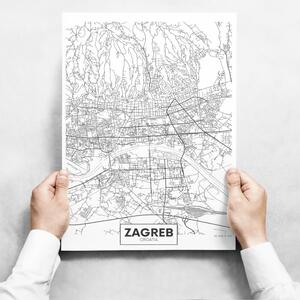 Fali dekoráció - Map of Zagreb II