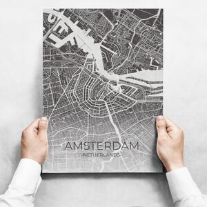 Fali dekoráció - Map Of Amsterdam II