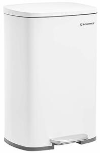 Brius szemetes, 50L, acél, fehér, 42,5x31,8x66 cm, soft-close tetővel