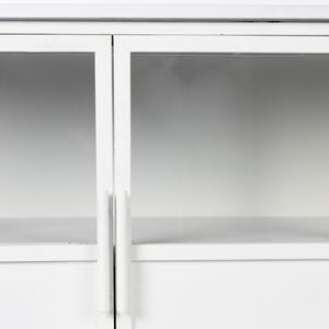 White Label Fehér fém vitrin WLL Miya 80 x 120 cm