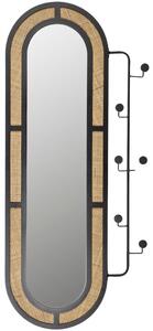 White Label Fekete fém akasztó tükörrel WLL AIDA 55 x 120 cm