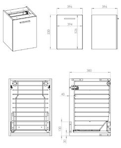 Elita Kwadro Plus szekrény 39.6x36.9x53 cm oldalt függő fehér 167636