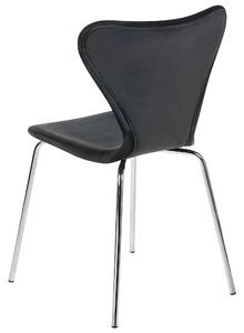 Bársony Étkező szék 2 részes készlet Fekete BOONVILLE
