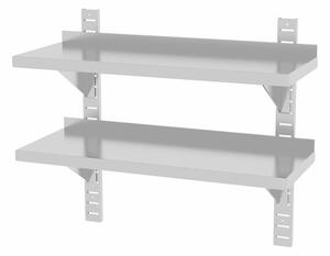 Állítható fali polc - 2 db - konzollal, HENDI, 1000x300x(H)600mm