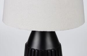 White Label Fekete fém asztali lámpa WLL AYSA pamut búrával