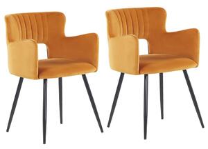 Étkező szék 2 részes készlet Bársony Narancssárga SANILAC