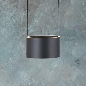 PURE Clipse LED függő lámpa, szürke, Ø 20 cm, CCT-fényerőszabályozó, 2 izzós, dimmelhető, Alu / szürke / cink, Nappali / Étkező, fém, Modern