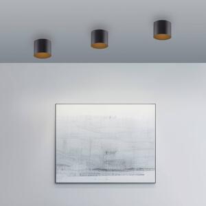 PURE Point LED fürdőszoba mennyezeti világítás, fekete, Ø 11 cm, IP44, dimmelhető, Fekete, Fürdőszoba, fém, Modern
