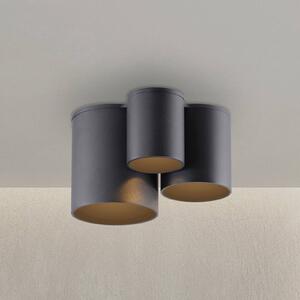 PURE Point LED fürdőszoba mennyezeti világítás, fekete, 18 cm, 3 izzós, IP44, dimmelhető, Fekete, Fürdőszoba, fém, Modern