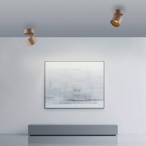 PURE Cup LED mennyezeti spotlámpa, bronz színű, Ø 9,5 cm, fém, dimmelhető, Bronz / antik sárgaréz, Nappali / Étkező, fém, Modern