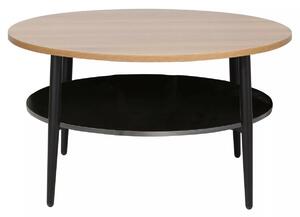 Ella Kerek Dohányzóasztal Laminált Tölgy-Fekete Kétszintes