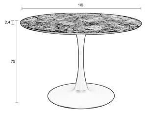 White Label Fekete márvány étkezőasztal WLL MARU 110 cm