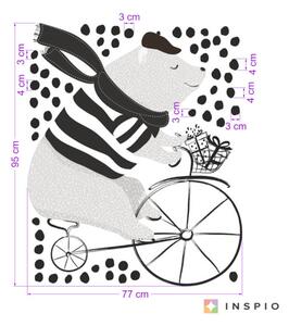Gyerekszoba falmatrica - Bicikliző medve