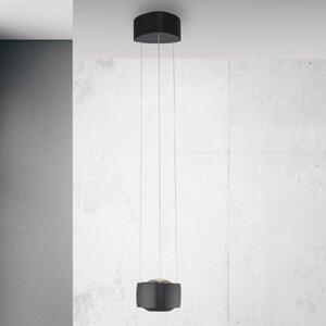 Paul Neuhaus LED függő világítás Q-Stretto, fekete, Ø 14,5 cm, dimmelhető, Fekete, Nappali / Étkező, fém, Modern