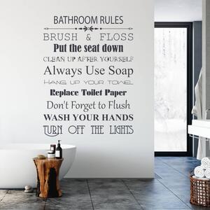 Idézetes falmatrica - Bathroom Rules