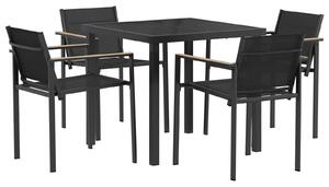 VidaXL Kültéri Bútor Szett 5 pcs Fekete és Antracit 80 x 80 x 73 cm