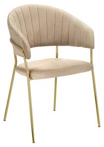 Design étkezőszék, bézs Velvet szövet/gold króm arany, DASMIN NEW TYP 1
