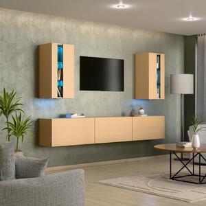 Intenso Concept-21 nappali faliszekrény sor - 240 cm (világos tölgy)