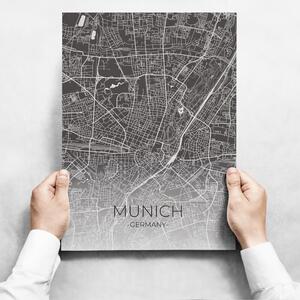 Fali dekoráció - Map of Munich