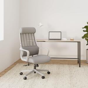 MELOKEA ergonómikus irodai szék, állítható fejtámla, S-alakú deréktámasz, állítható magasság, lélegző háló, teherbírás 150 kg, szín: szürke