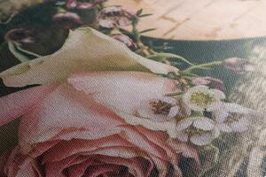 Kép rózsa és szív vintage kivitelben