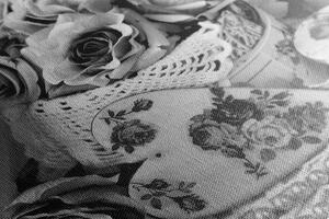 Kép romantikus vintage stílus fekete fehérben