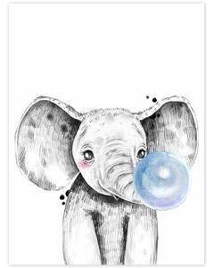 Kép - Elefánt kék buborékkal