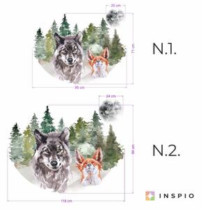 Falmatricák - Farkas és róka az erdőben