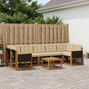 VidaXL Kültéri kanapé szett párnával 8 pcs Természetes és bézs