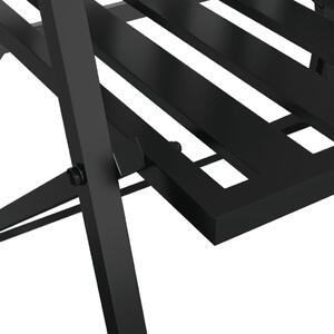 VidaXL kétszemélyes fekete acél összecsukható kerti pad 137 cm