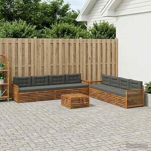 VidaXL Kültéri kanapé szett párnával 9 pcs Természetes és antracit