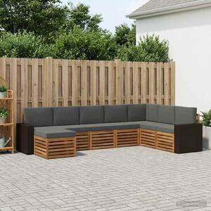 VidaXL Kültéri kanapé szett párnával 8 pcs Természetes és antracit