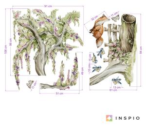 Woodland falmatrica - Mesebeli erdő állatokkal