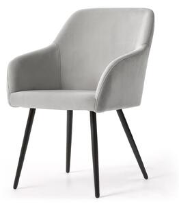 AKORD Furniture Factory ESTELLE kárpitozott szék welúr szürke fekete lábakkal 2 db