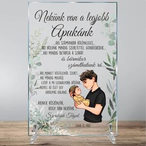 INSPIO - ajándékok, dekorációk gyártása - Ajándék apáknak, üvegtábla személyre szabott szöveggel - 24 órán belül elküldjük