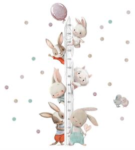 Magasságmérő falmatrica - Akvarell állatkák