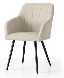 AKORD Furniture Factory LUXANO kárpitozott szék Lumos anyag bézs fekete lábak négyzetes steppelés