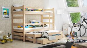 Alis PPV 018 emeletes ágy gyerekeknek, kihúzható - fenyőfa, 80x180