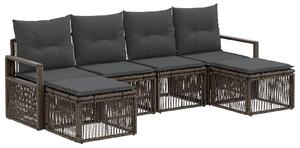 VidaXL Kerti Kanapé Szett 6 pcs Szürke polirattan