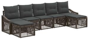 VidaXL Kerti Kanapé Szett 7 pcs Szürke polirattan