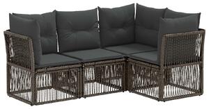 VidaXL Kerti Kanapé Szett 4 pcs Szürke polirattan