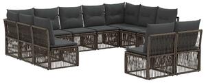 VidaXL Kerti Kanapé Szett 11 pcs Szürke polirattan