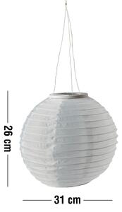 Snorre szolárlámpás, fehér poliészter, D31 cm