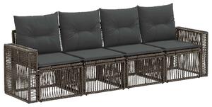 VidaXL Kerti Kanapé Szett 4 pcs Szürke és sötétszürke polirattan