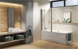 Cersanit Easy New, 2 lapos kádparaván 115 (hossz) x 140 (magasság) cm, átlátszó üveg, króm profil, S301-290