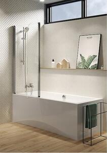 Cersanit Easy New, 2 lapos kádparaván 115 (hossz) x 140 (magasság) cm, átlátszó üveg, króm profil, S301-290