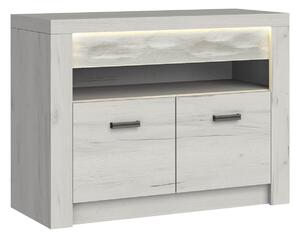 TV-állvány Serfeno 107, Laminált forgácslap, 73x96x42cm, Kézműves fehér