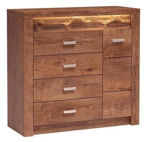 Komód Serfeno 115, Laminált forgácslap, 104x109x42cm, Hamu