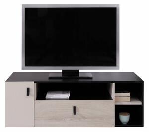 TV-állvány Camteso 108, Tölgy, Fekete, Bézs, 120x40x50cm