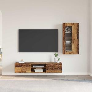 TV szekrény garnitúra fiókkal FLORIN 3 pcs Öreg fa Faanyag